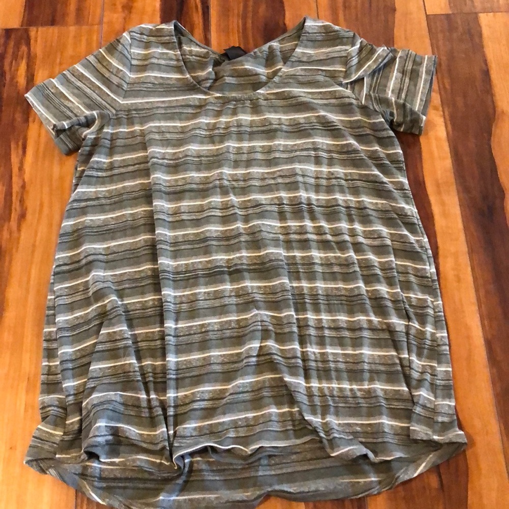 Olive striped top